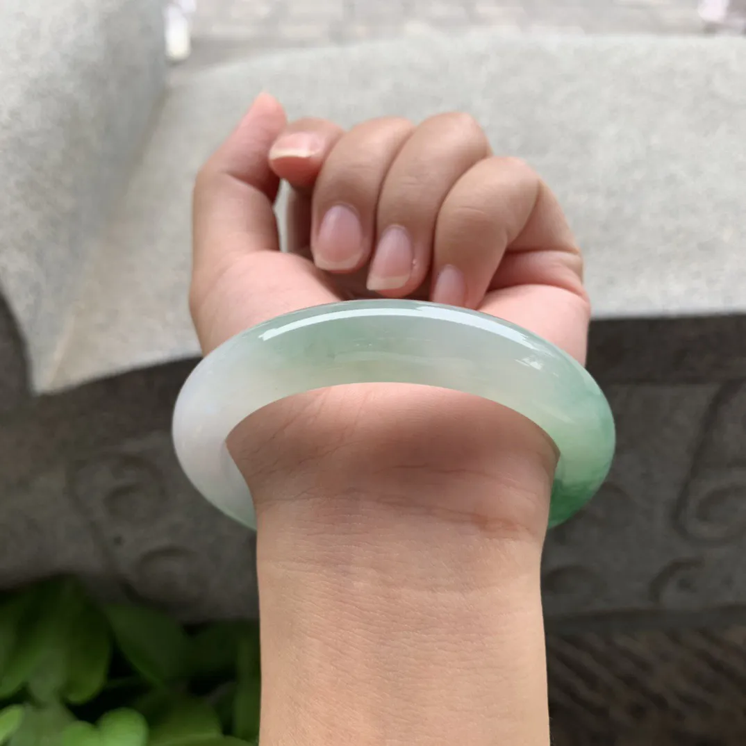 大圈口 61-12.8-9.1  【芙蓉绿正圈手镯】正圈61 62可戴
