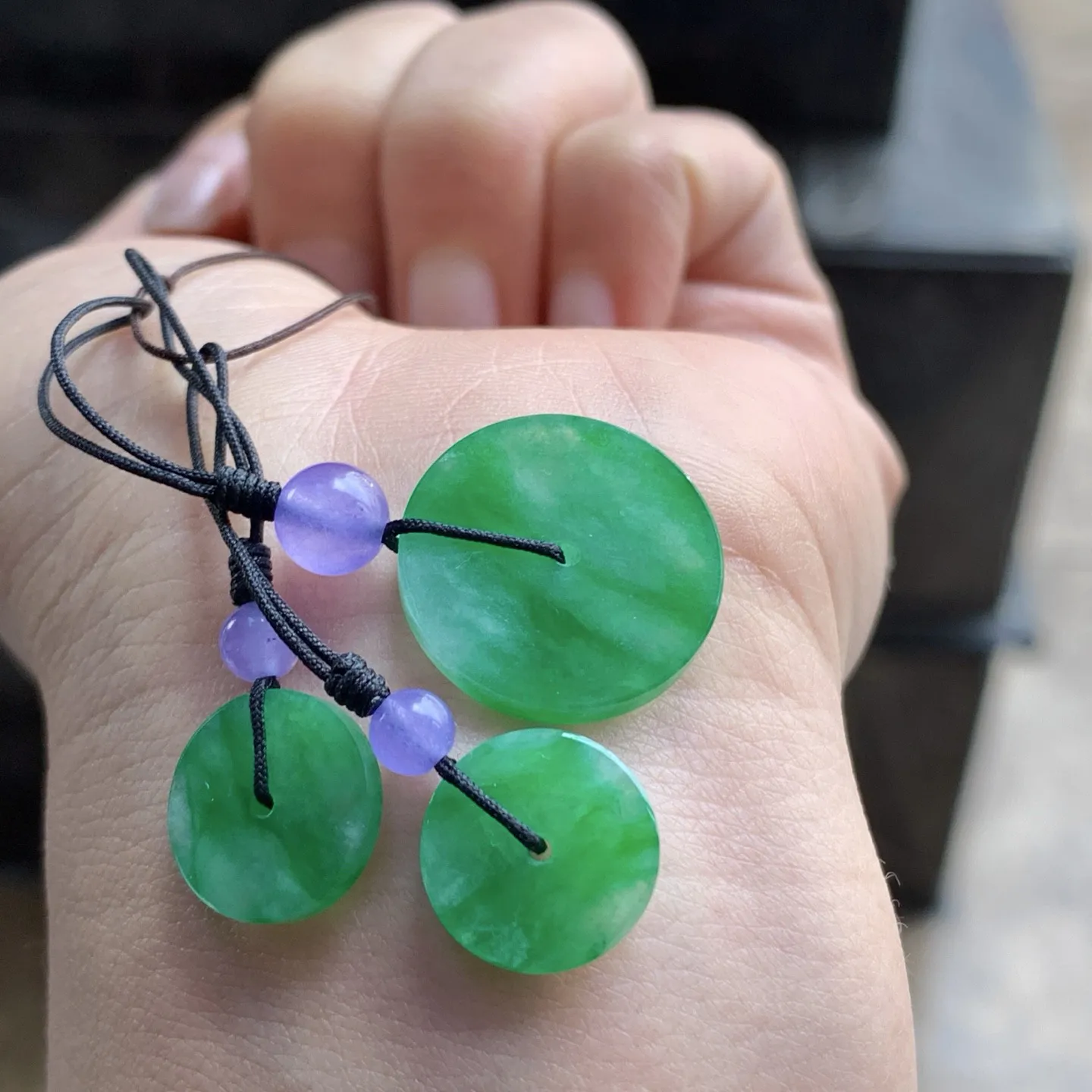 冰绿平安扣一套^_^颜色阳 种水足