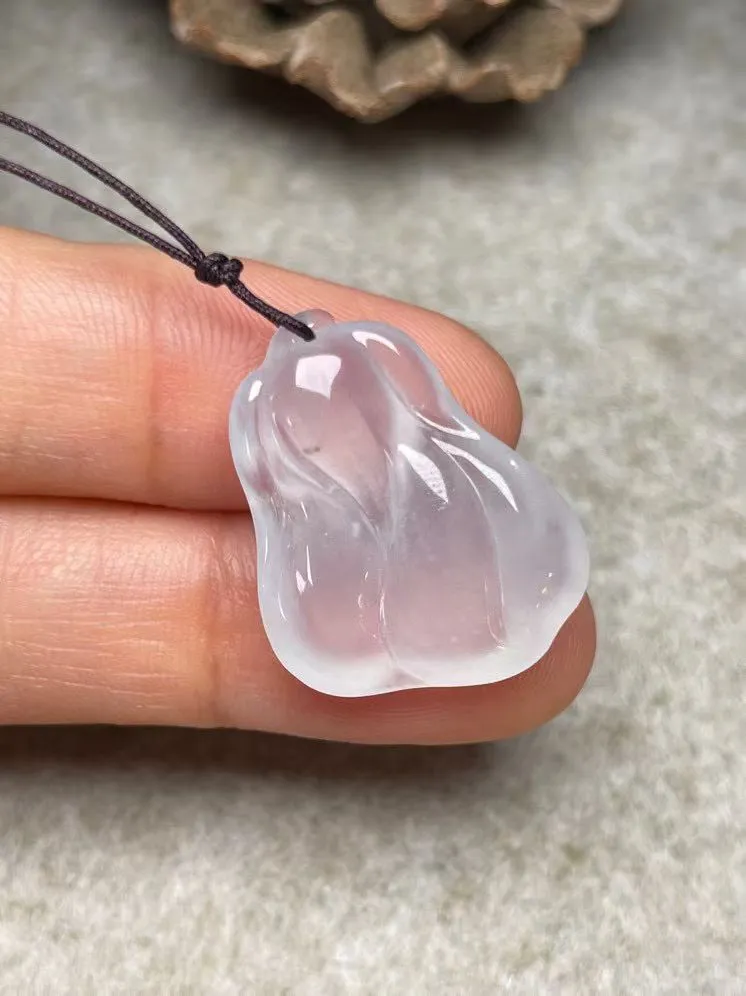 冰种【百财聚来】吊坠，种水好，玉质细腻 ，卖相好‘.