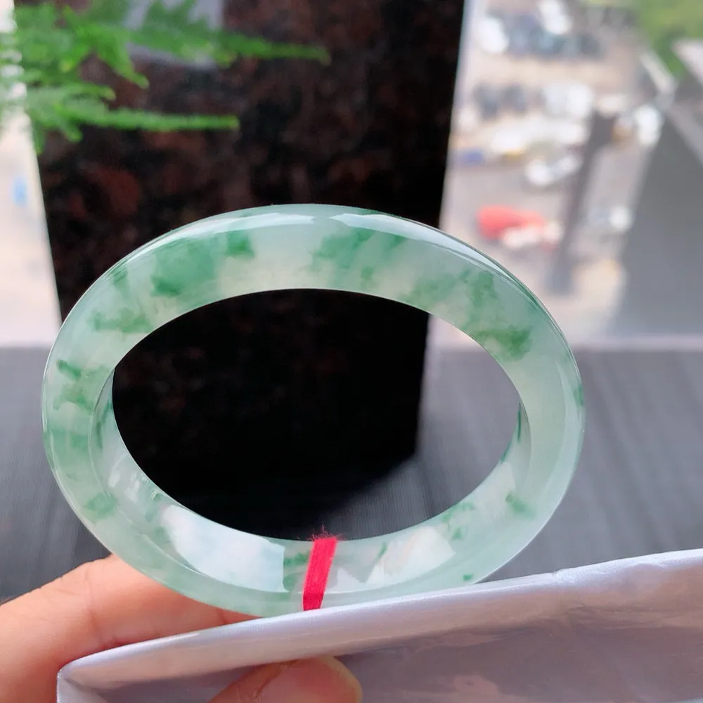 贵妃高冰绿花 无瑕 尺寸:57.7/49.3/12.2/7.9 花美 种水好