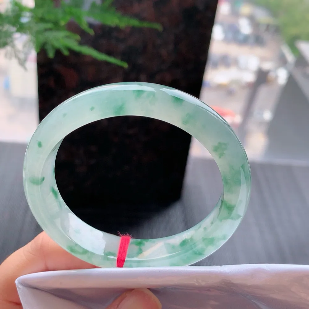 贵妃高冰绿花 无瑕 尺寸:57.7/49.3/12.2/7.9 花美 种水好