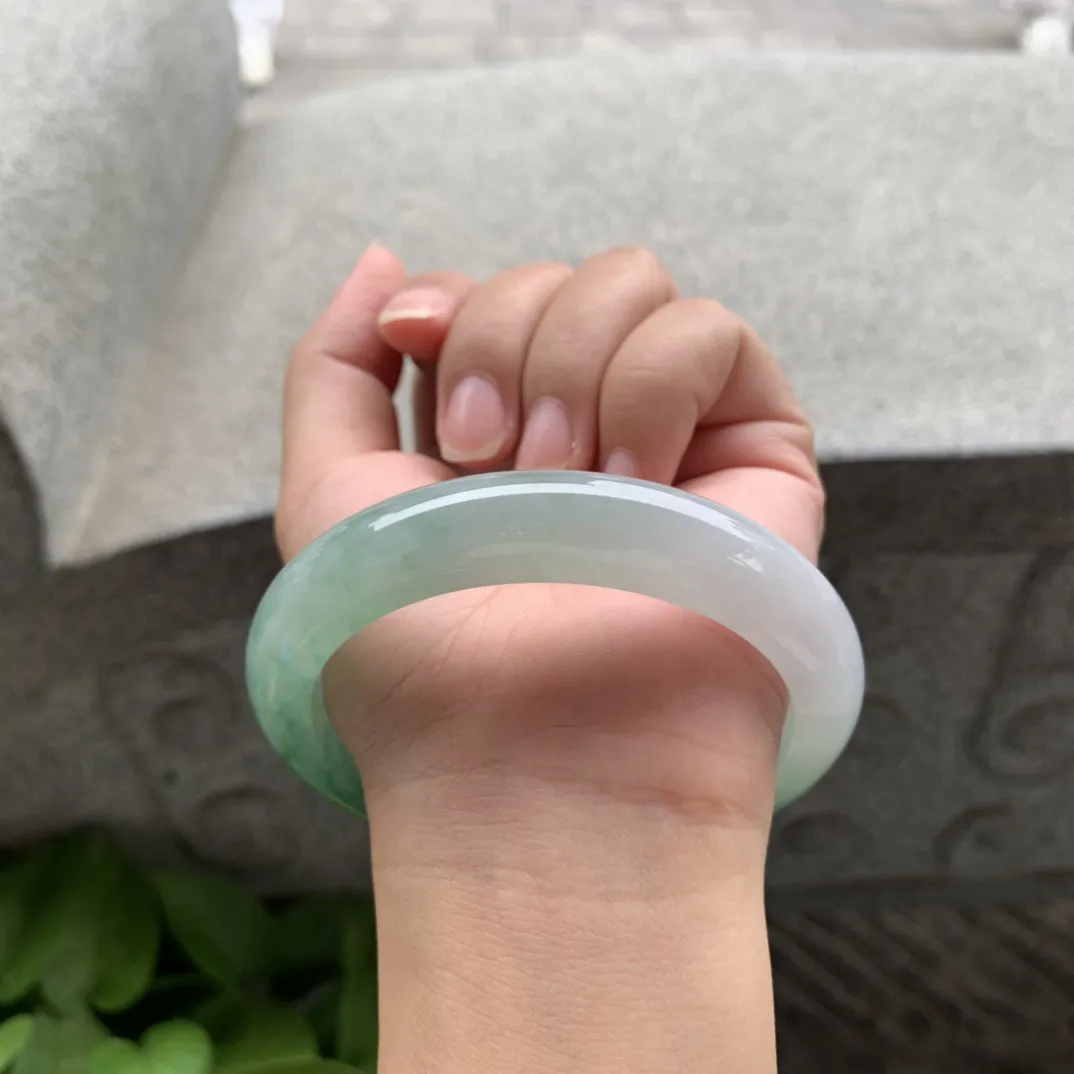 大圈口 61-12.8-9.1  【芙蓉绿正圈手镯】正圈61 62可戴