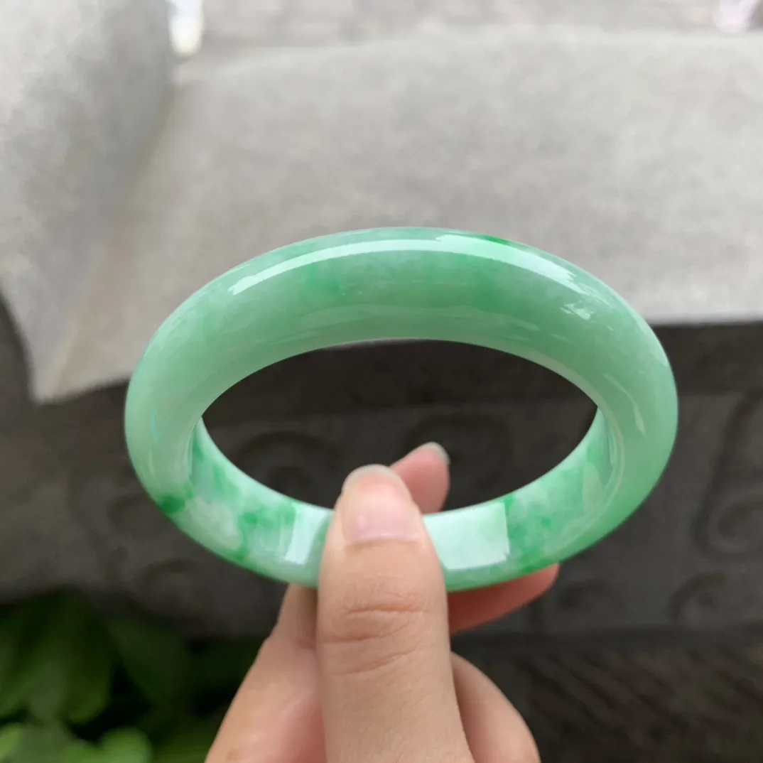 圈口 55-12.6-8.6【辣绿正圈手镯】 正圈55 56可戴