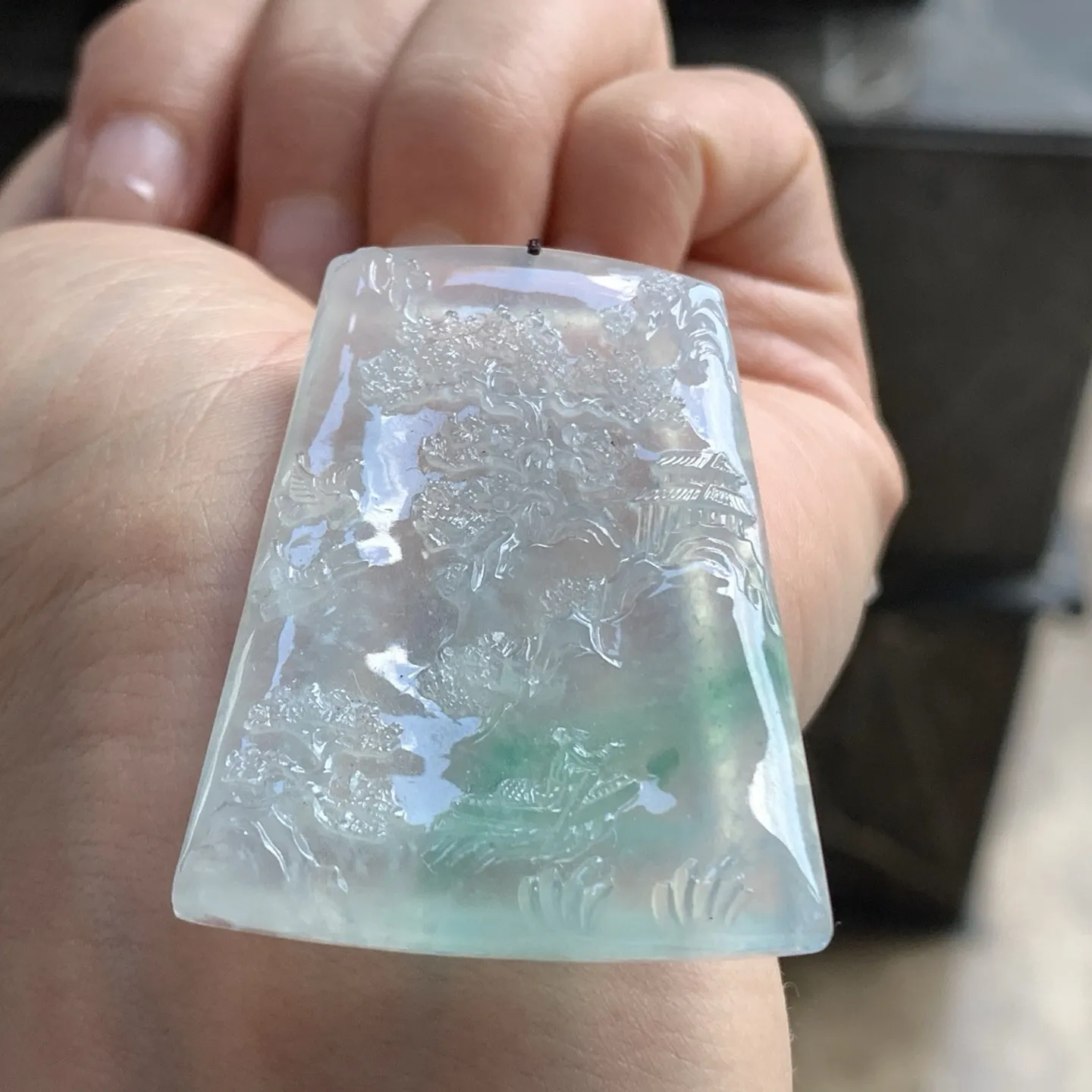 冰飘绿山水牌^_^冰透