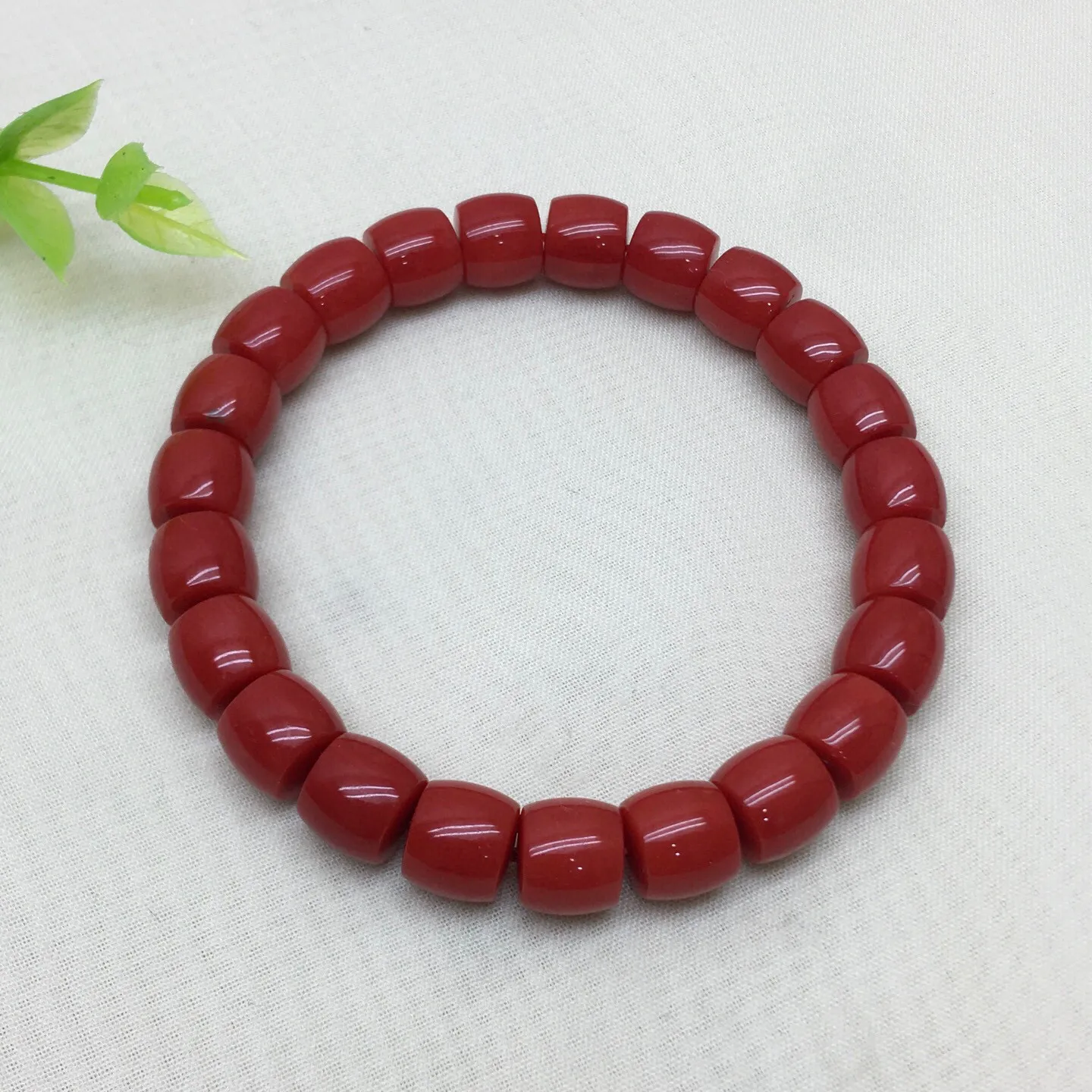 【天然深橘红珊瑚小9mm直切珠弹力手串】收藏佩戴两不误！天然无添加无优化，深橘红颜色，色泽好！品质好