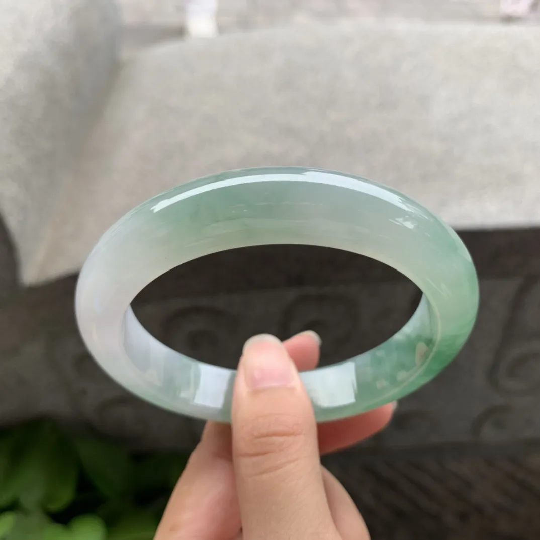 大圈口 61-12.8-9.1  【芙蓉绿正圈手镯】正圈61 62可戴