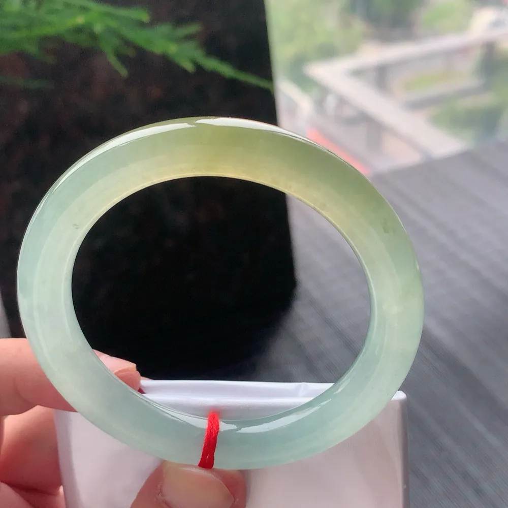 正圈高冰黄翡 一丝棉线 尺寸:56.6/10.1/9.8 种色俱佳