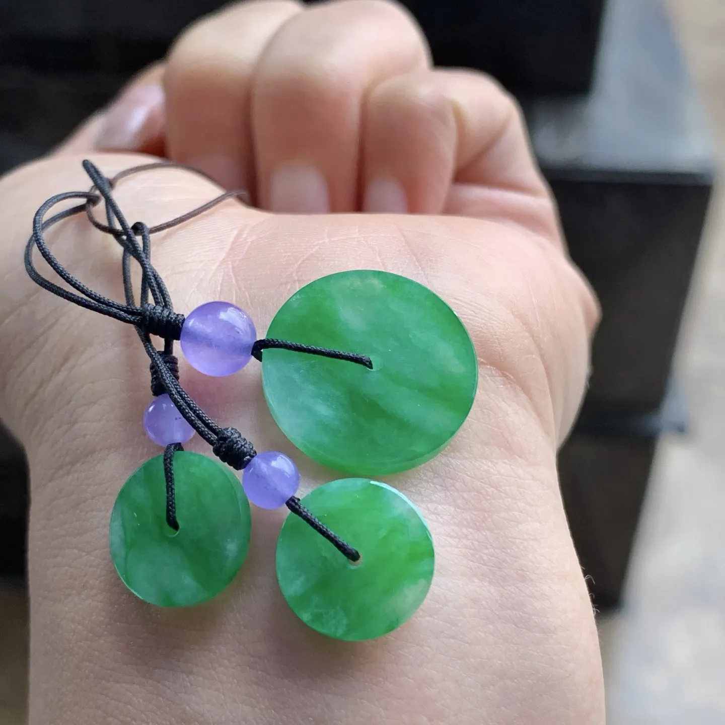 冰绿平安扣一套^_^颜色阳 种水足