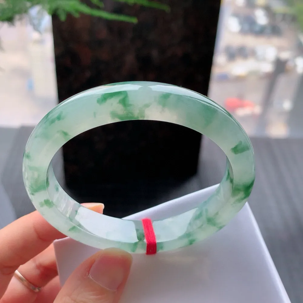 贵妃高冰绿花 无瑕 尺寸:57.7/49.3/12.2/7.9 花美 种水好