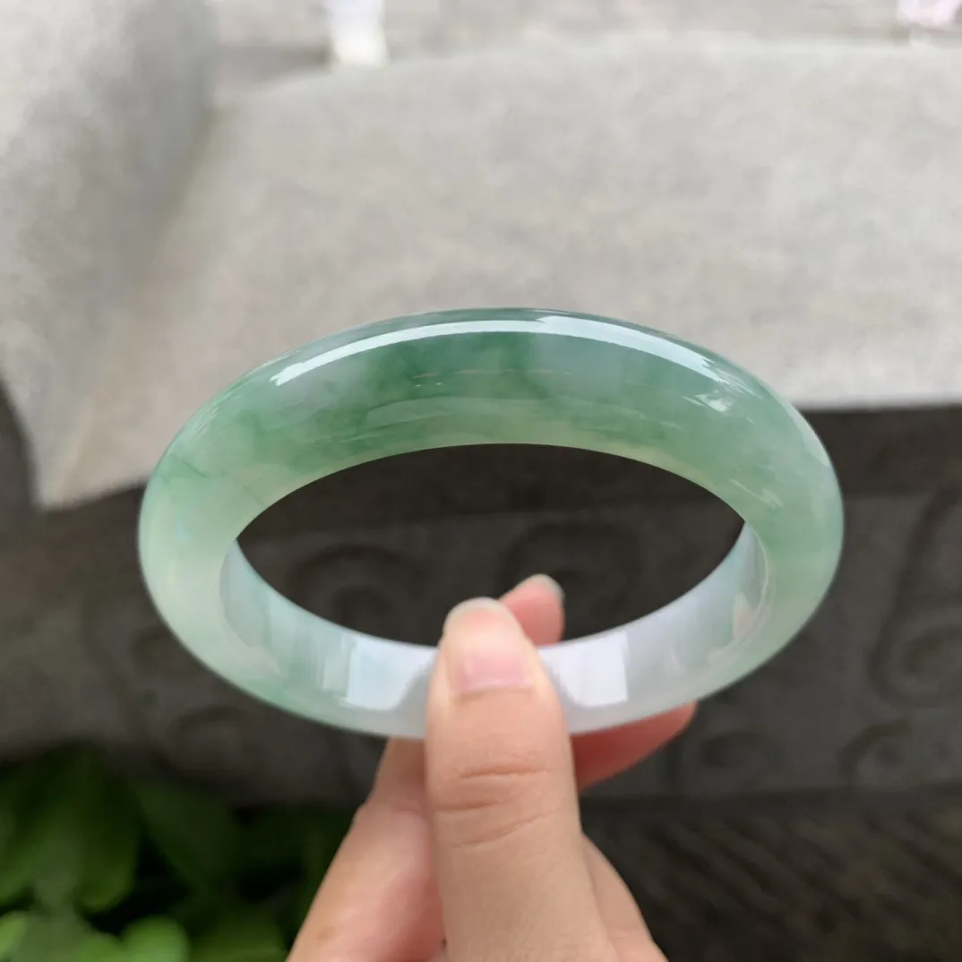 大圈口 61-12.8-9.1  【芙蓉绿正圈手镯】正圈61 62可戴