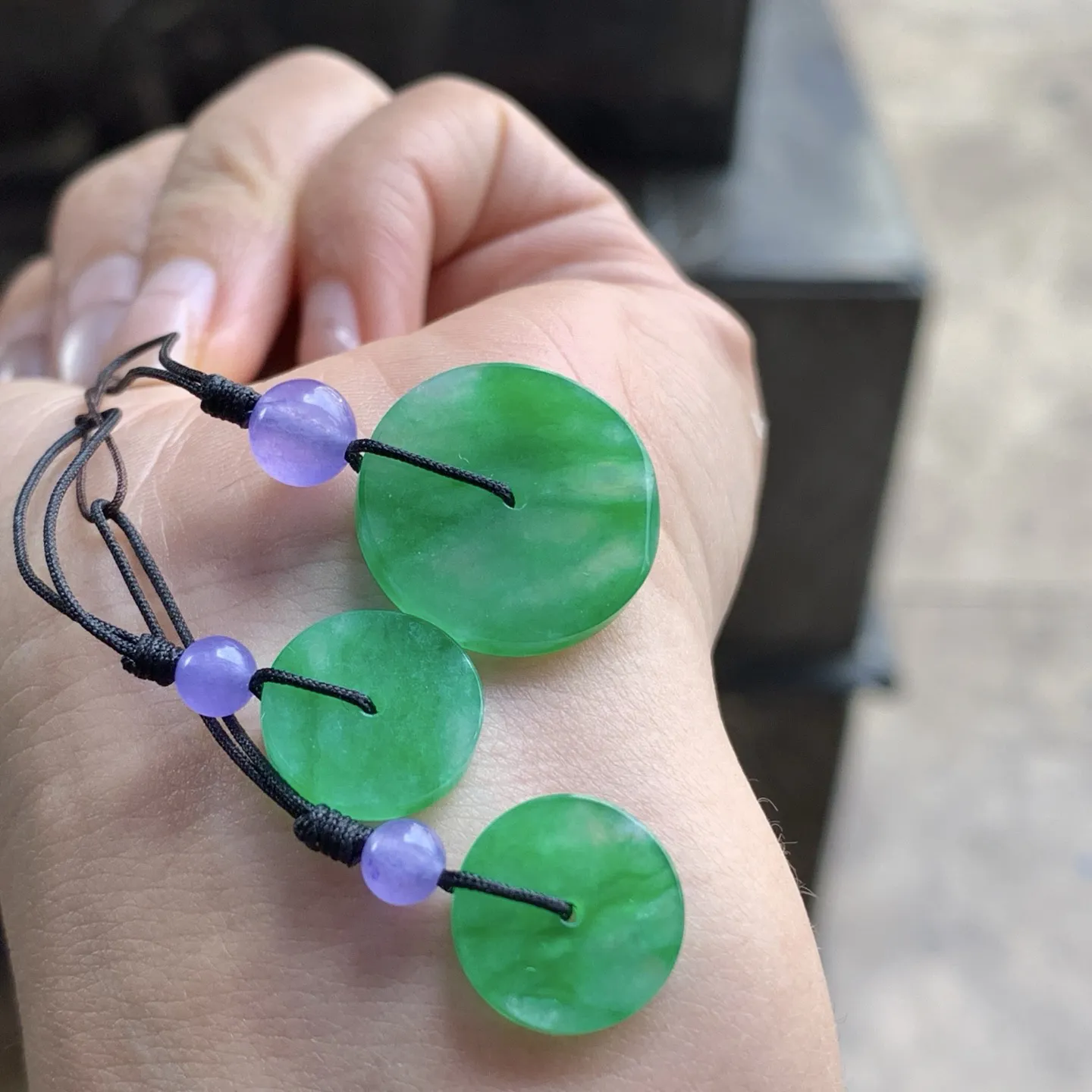 冰绿平安扣一套^_^颜色阳 种水足