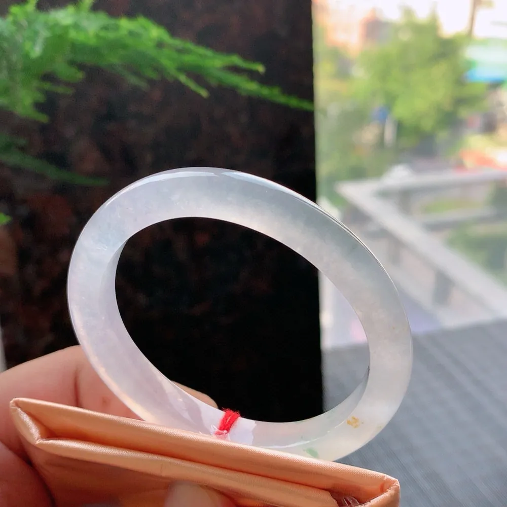 贵妃冰玻黄加绿 无瑕 尺寸:53.1/8.3/7.4 种水好