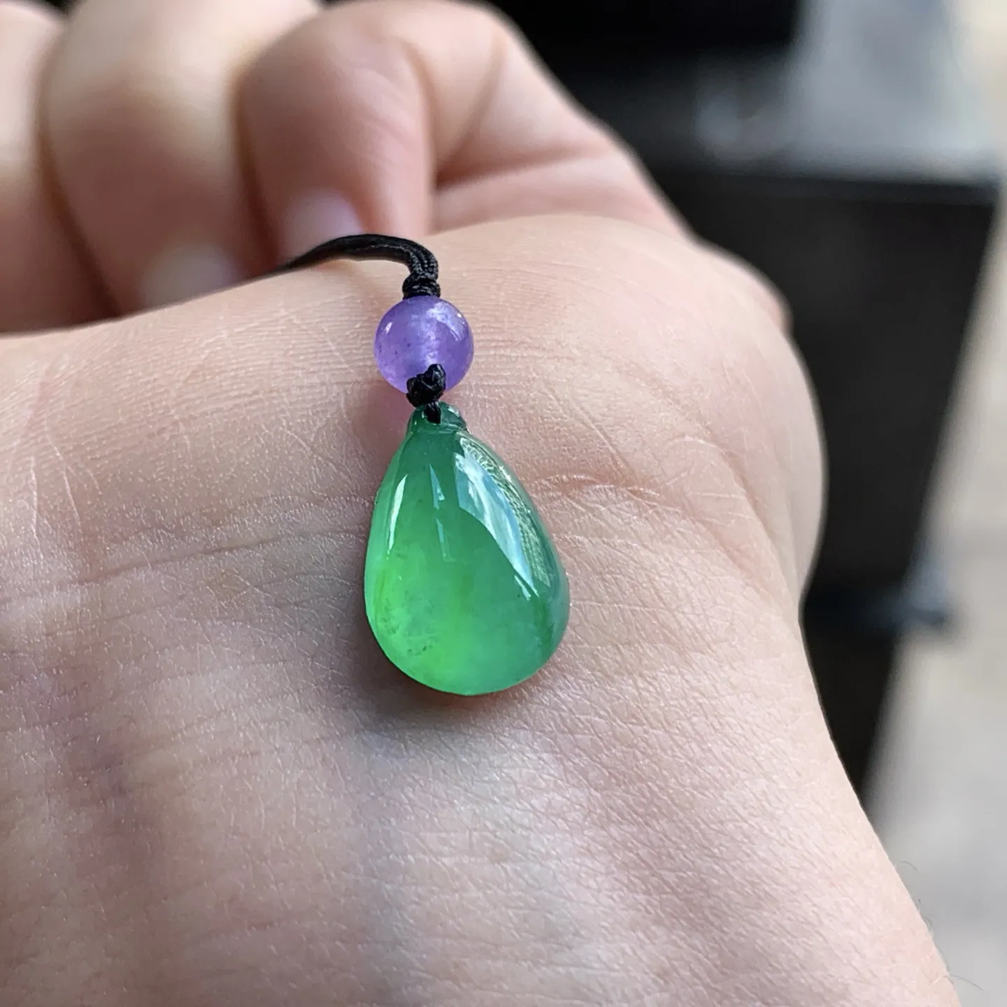 冰绿水滴裸石^_^冰透