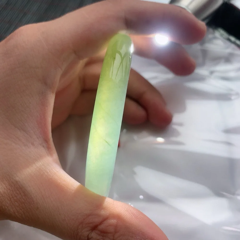 正圈高冰黄翡 一丝棉线 尺寸:56.6/10.1/9.8 种色俱佳