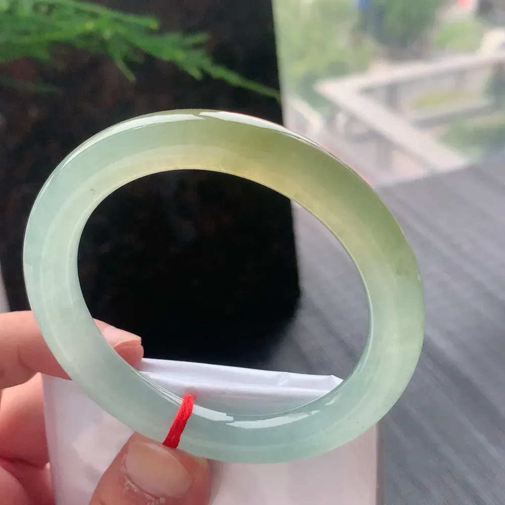 正圈高冰黄翡 一丝棉线 尺寸:56.6/10.1/9.8 种色俱佳