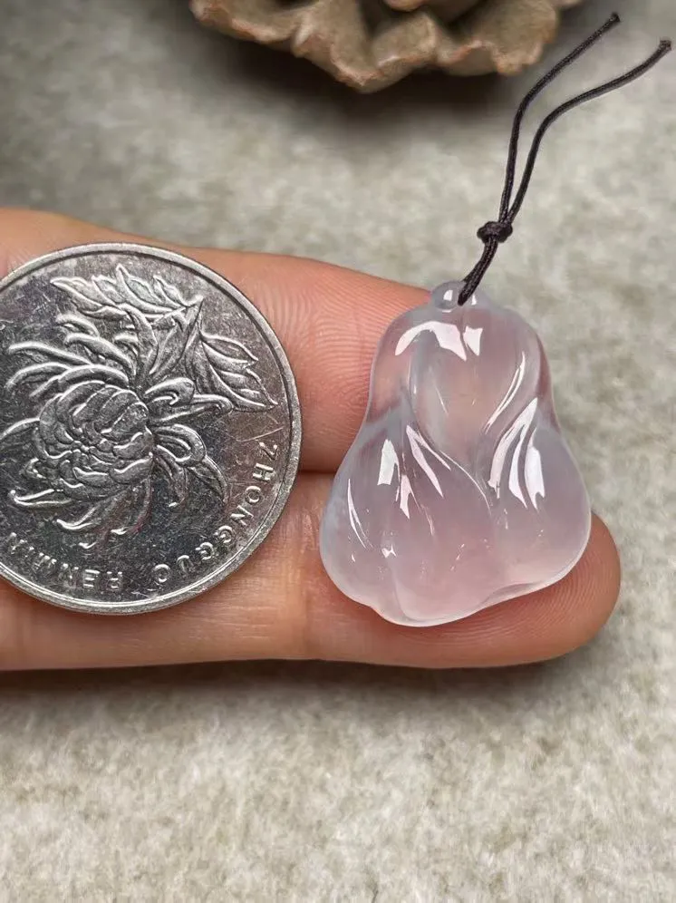 冰种【百财聚来】吊坠，种水好，玉质细腻 ，卖相好‘.