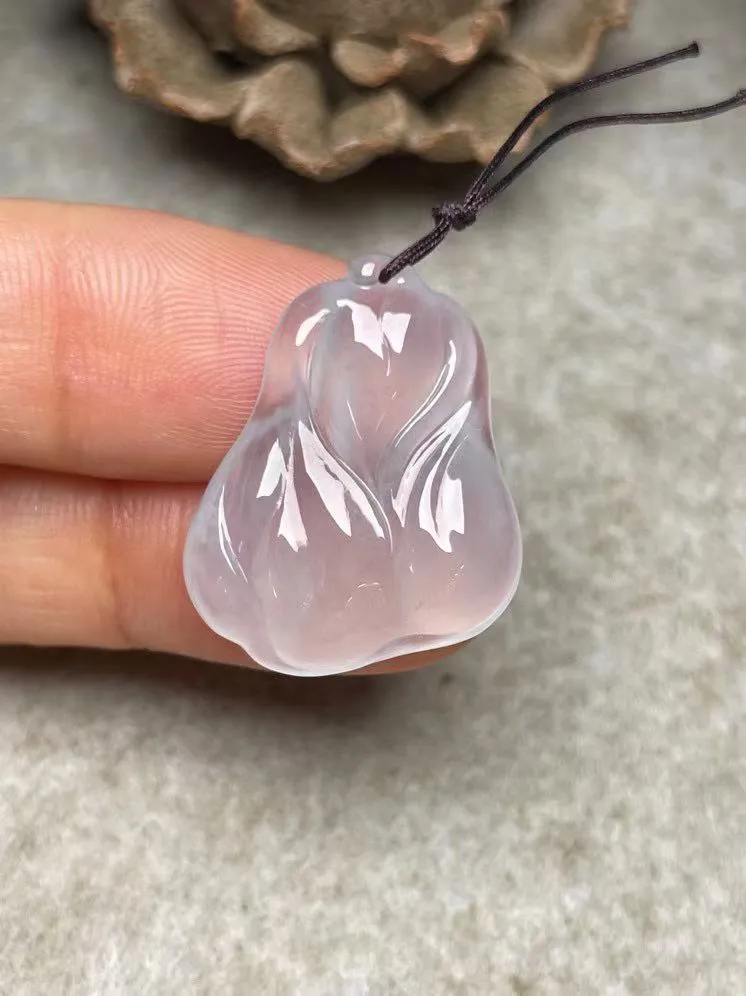 冰种【百财聚来】吊坠，种水好，玉质细腻 ，卖相好‘.