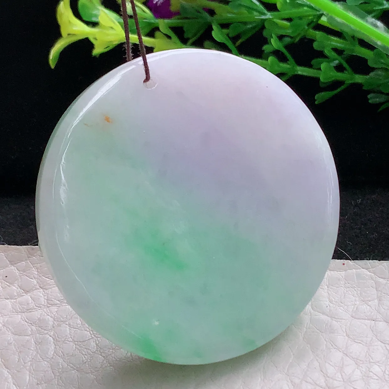 zen自然光47*12.6天然缅甸翡翠飘绿莲年有余 宝宝佛玉吊坠 毛衣坠