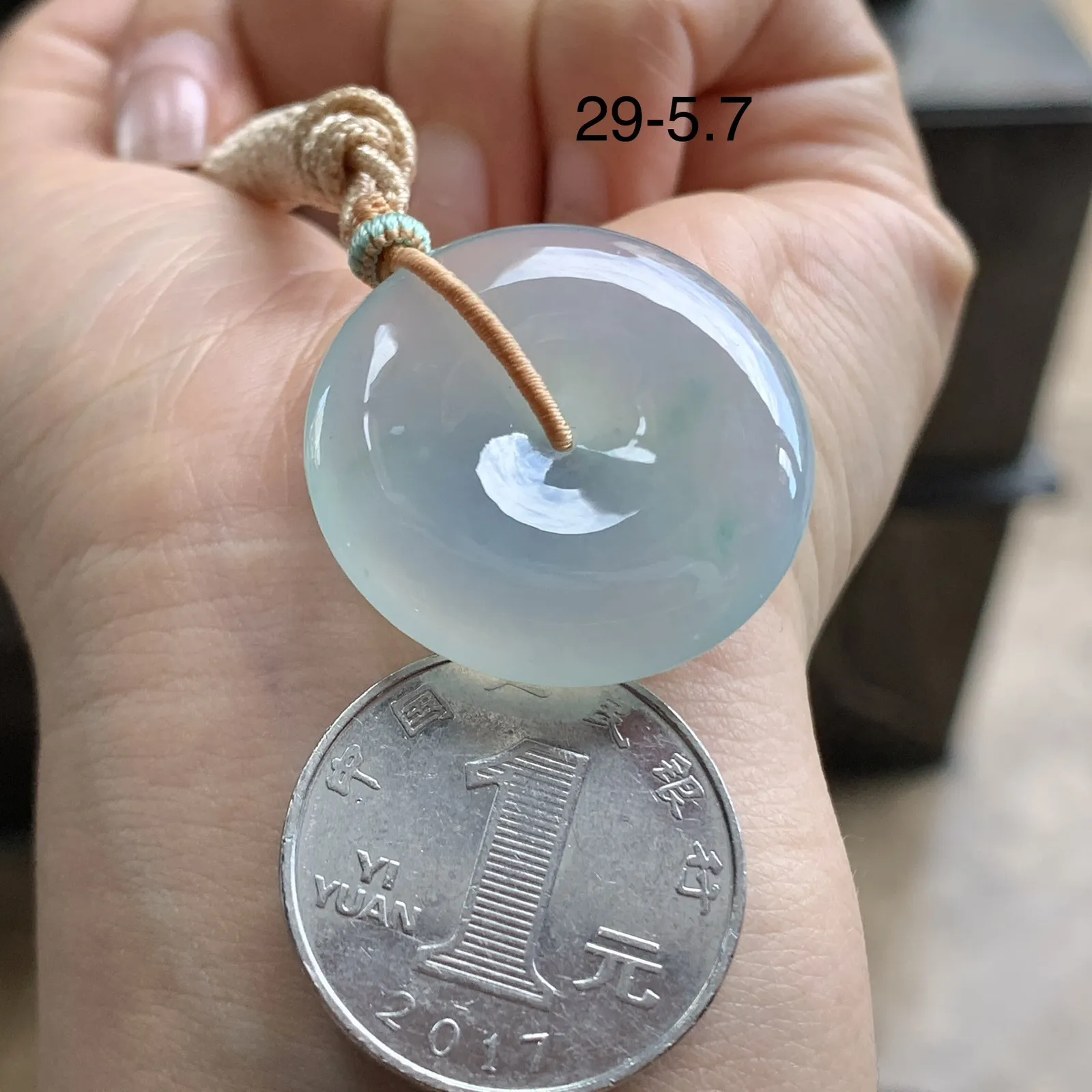 冰种蓝花平安扣^_^清新细腻