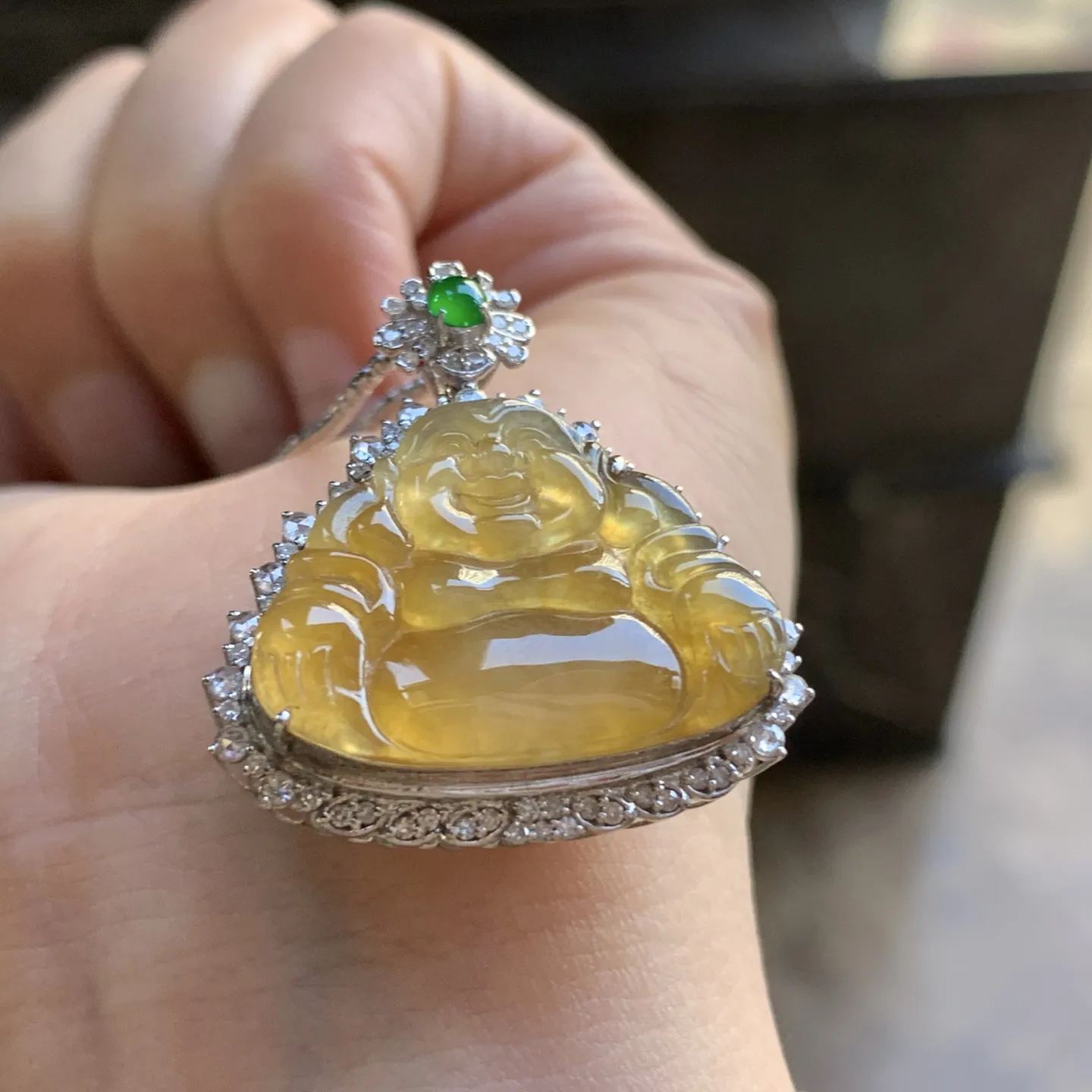 金钻镶嵌冰黄佛公^_^冰透