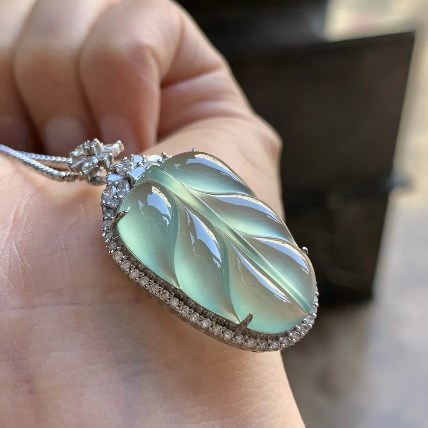 金钻镶嵌冰晴水叶子^_^冰透