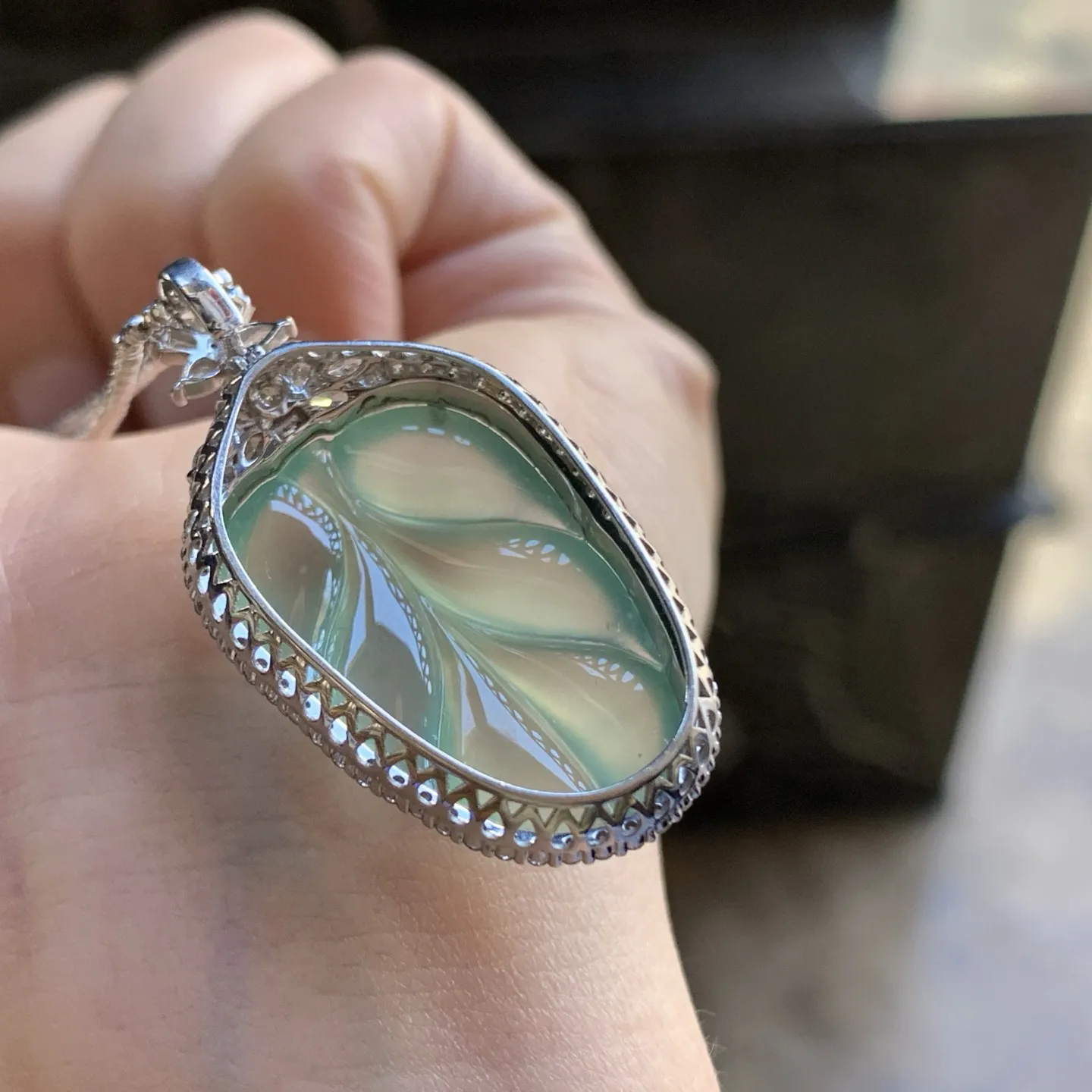 金钻镶嵌冰晴水叶子^_^冰透