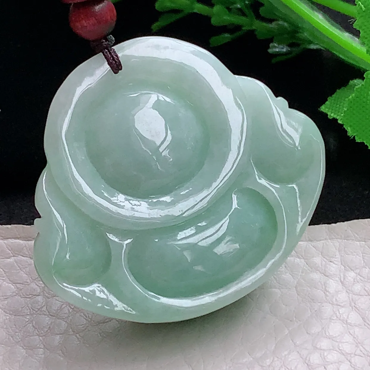 zen自然光40.6*46*13天然缅甸翡翠辣绿大佛公 弥勒佛玉吊坠 毛衣坠