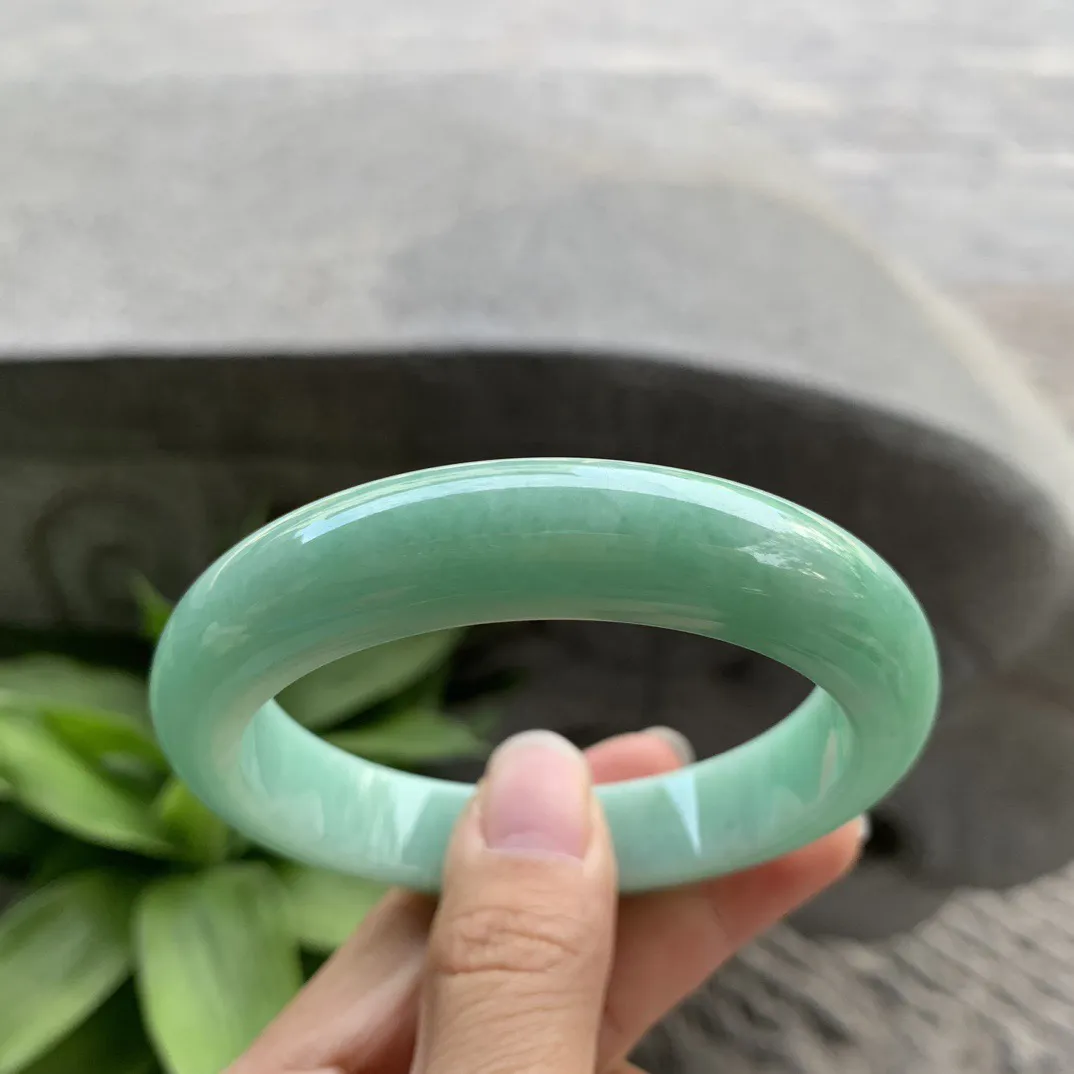 圈口57.8-12.7-9.2 【满绿正圈手镯】正圈57 58可戴