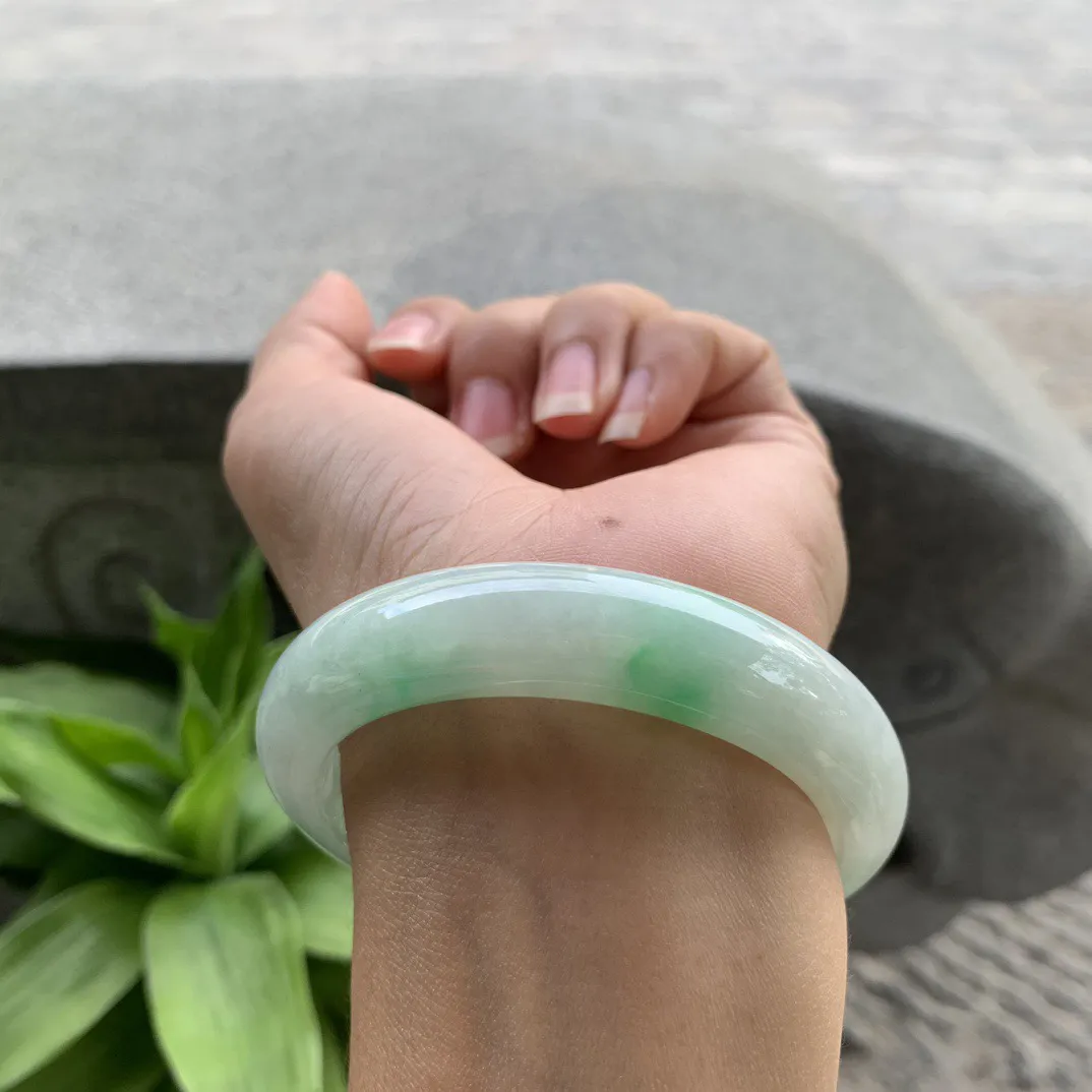 圈口55.8-13-8.7 【飘阳绿正圈手镯】正圈55 56可戴