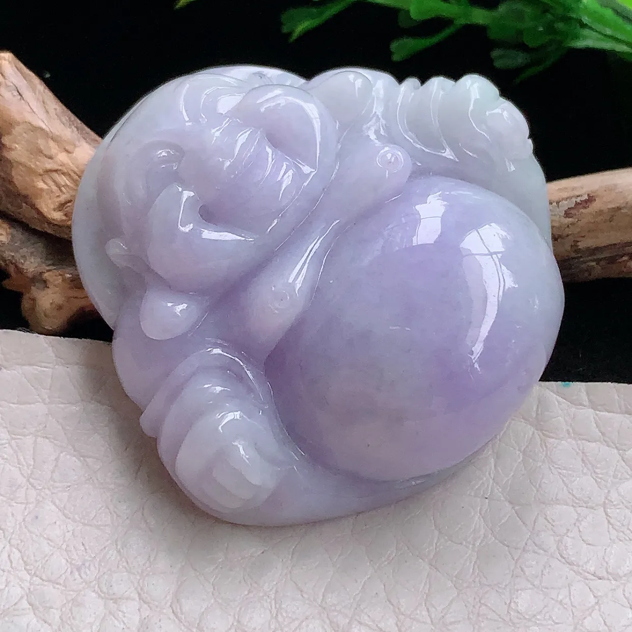 zen自然光41.5*43.9*13.7天然缅甸翡翠紫罗兰大佛公 弥勒佛玉吊坠 毛衣坠