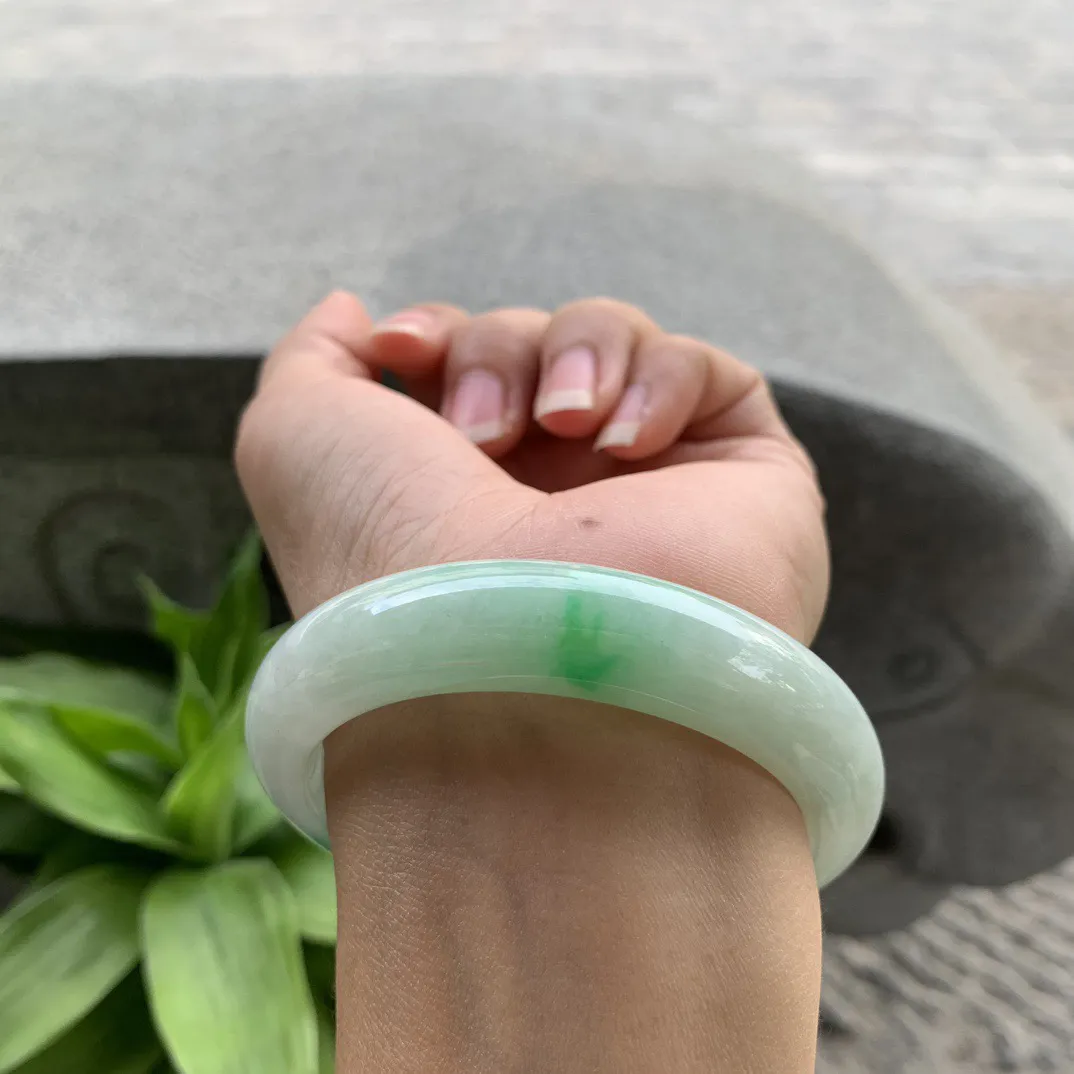 圈口55.8-13-8.7 【飘阳绿正圈手镯】正圈55 56可戴