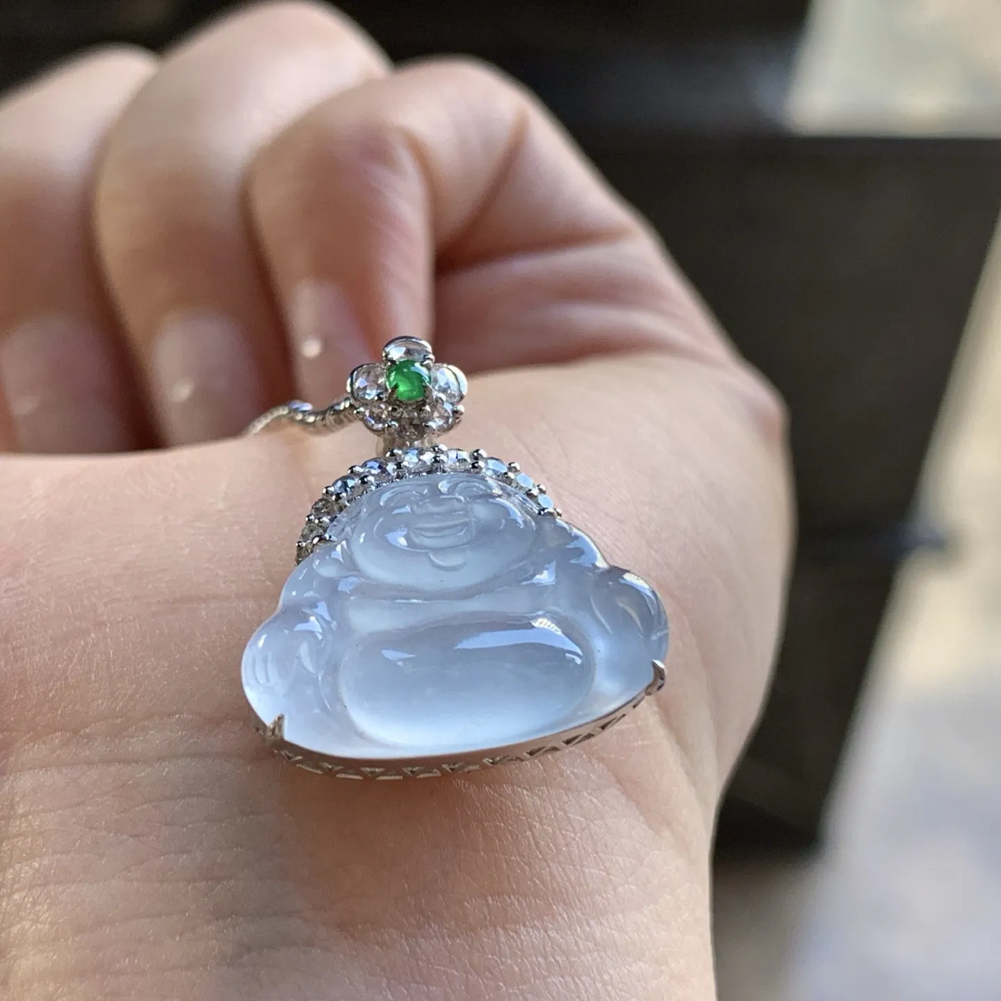 金钻镶嵌冰种佛公