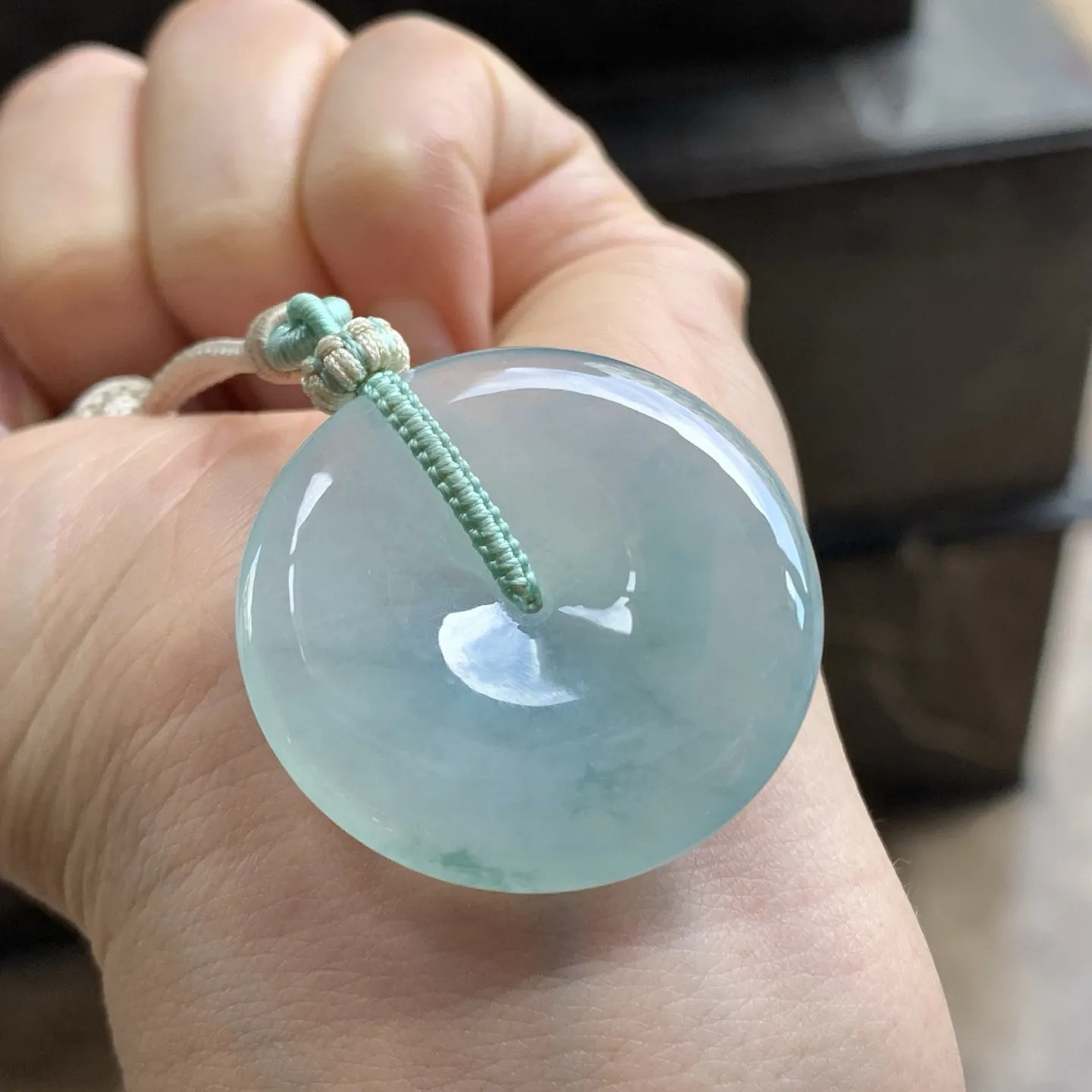 蓝花平安扣^_^玉质温润