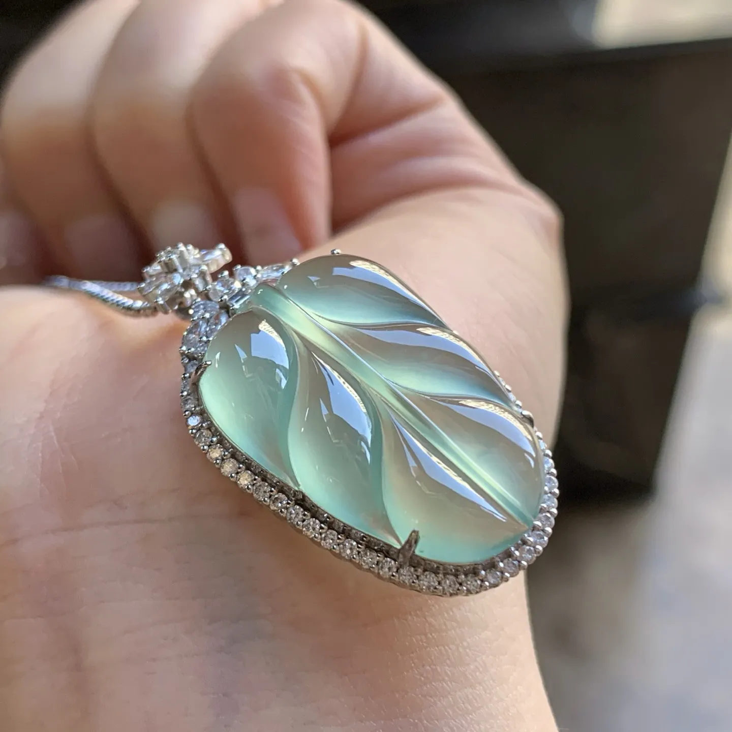 金钻镶嵌冰晴水叶子^_^冰透