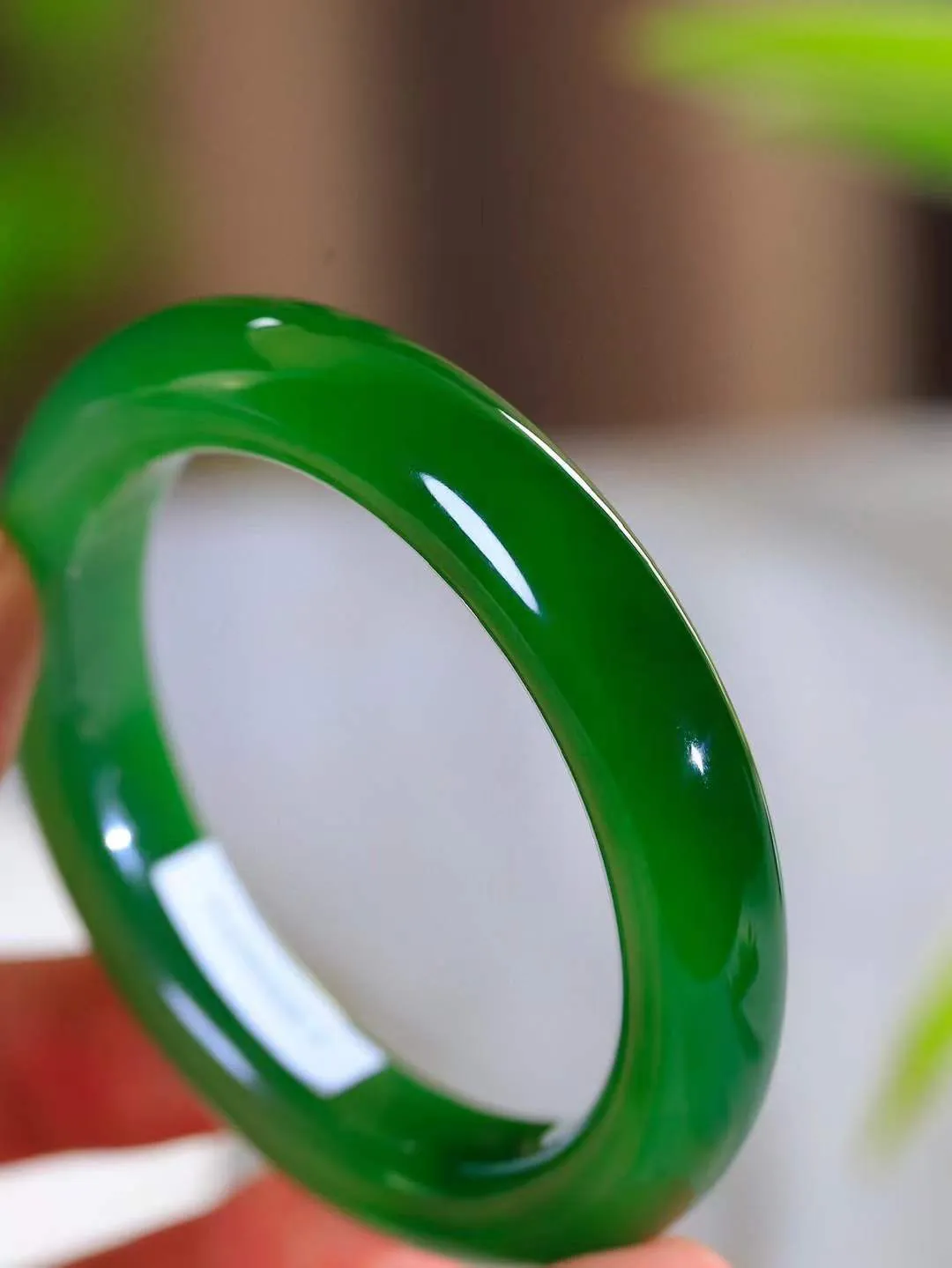 【悠悠芳华.镯】

典藏级臻品和田玉碧玉手镯 玉质温润 青葱岁月，尽收腕中，婉转流畅，凝岁月悠长。盈一眸恬淡，挽一抹绿意。重63.3克 内径55mm尺寸12.4-10mm   86110251A