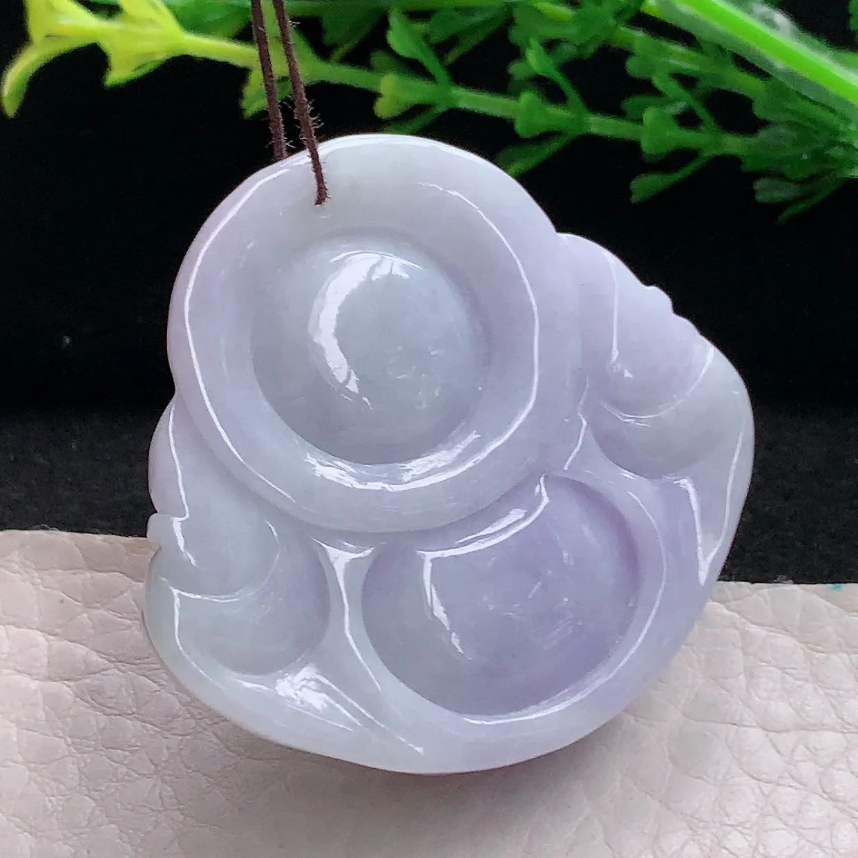 zen自然光41.5*43.9*13.7天然缅甸翡翠紫罗兰大佛公 弥勒佛玉吊坠 毛衣坠