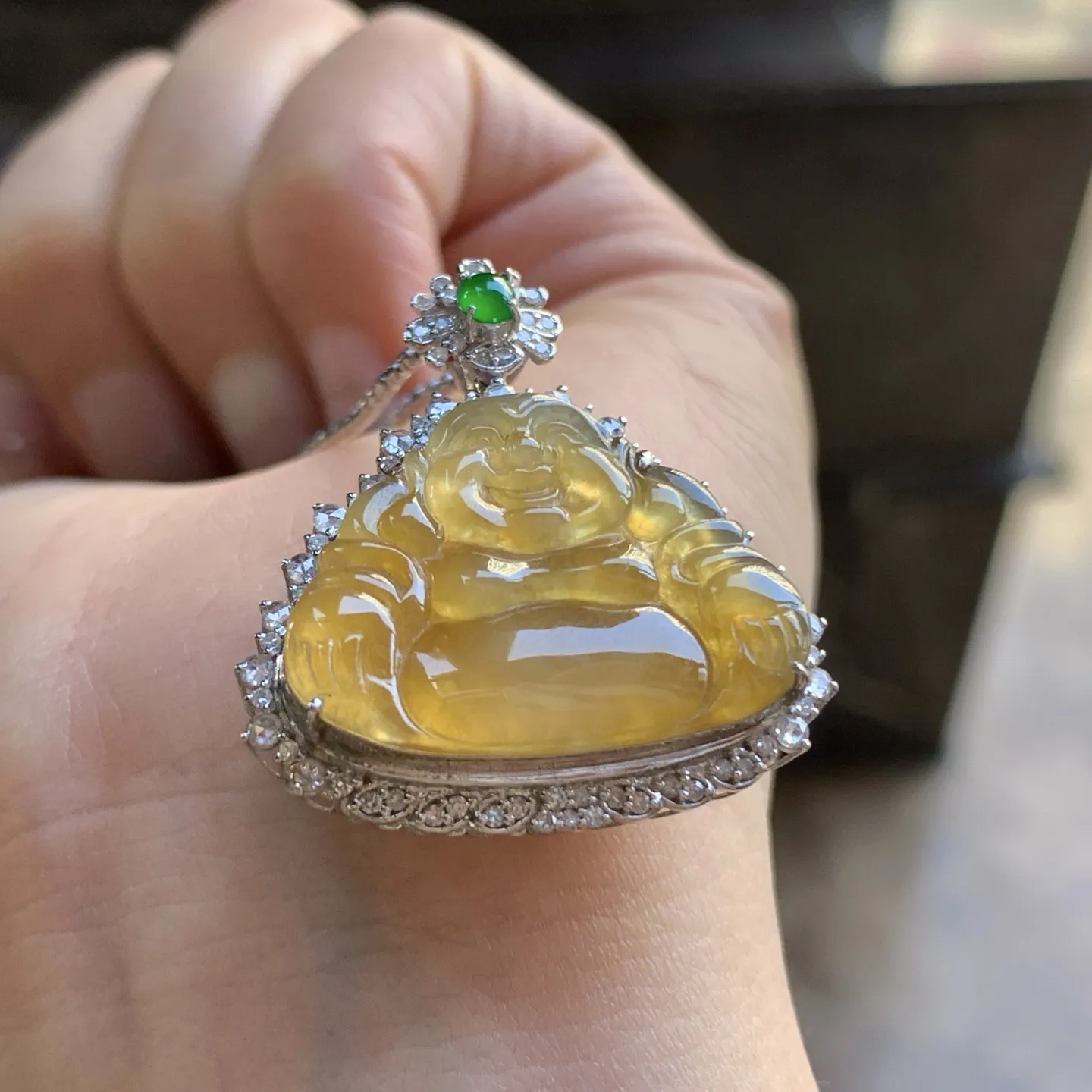 金钻镶嵌冰黄佛公^_^冰透