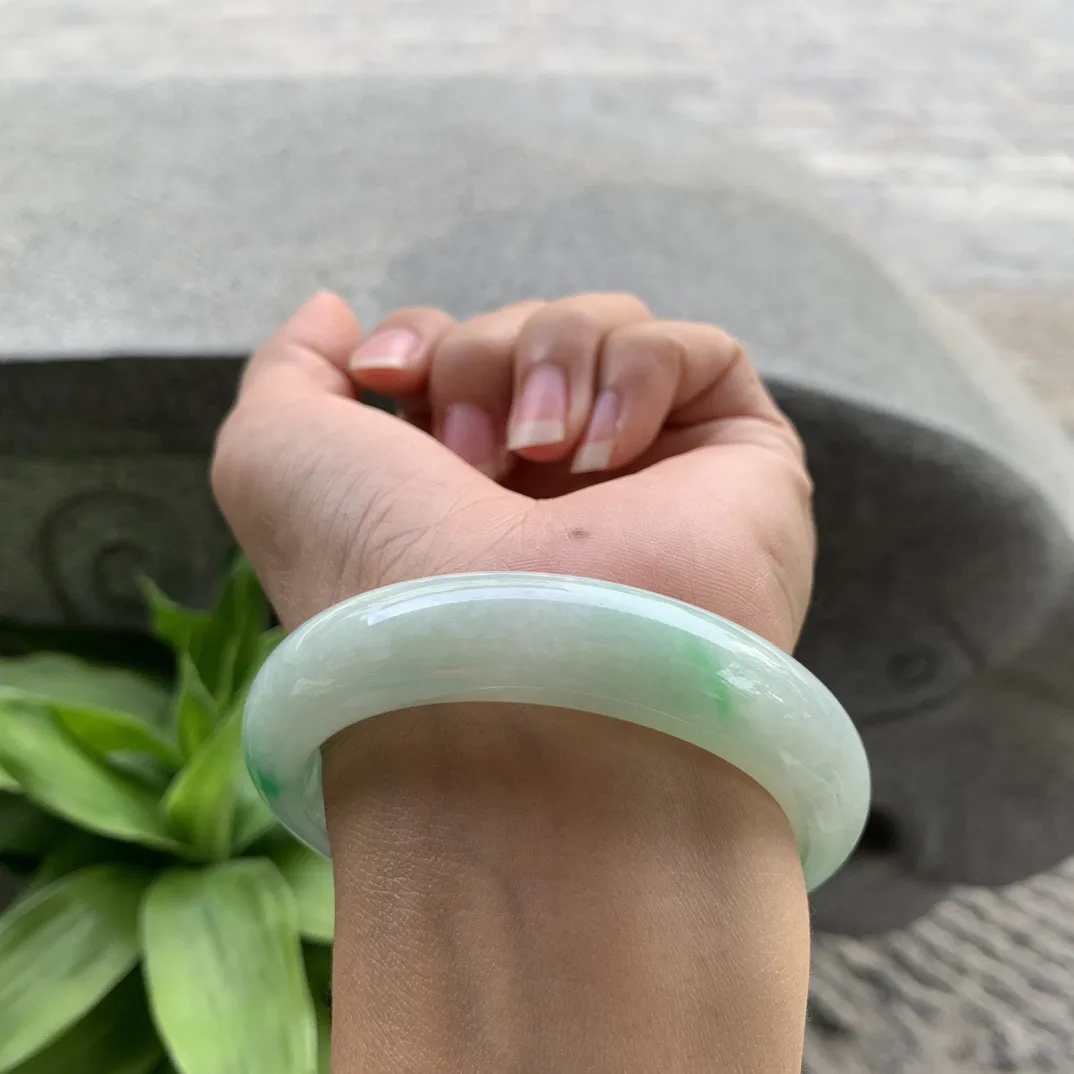 圈口55.8-13-8.7 【飘阳绿正圈手镯】正圈55 56可戴
