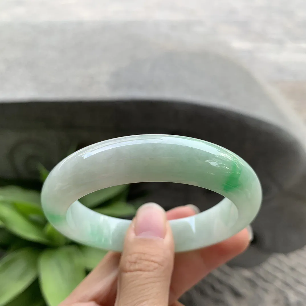 圈口55.8-13-8.7 【飘阳绿正圈手镯】正圈55 56可戴