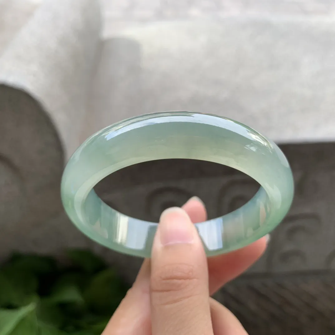 小圈口 53.6-12.7-7.3【冰种芙蓉绿正圈手镯】 正圈53 54可戴