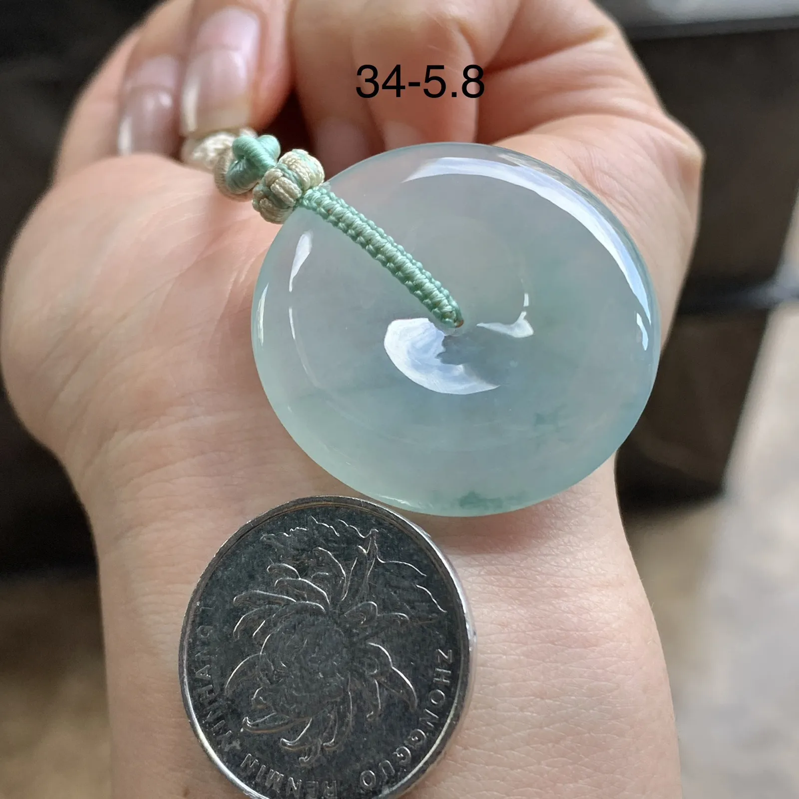 蓝花平安扣^_^玉质温润