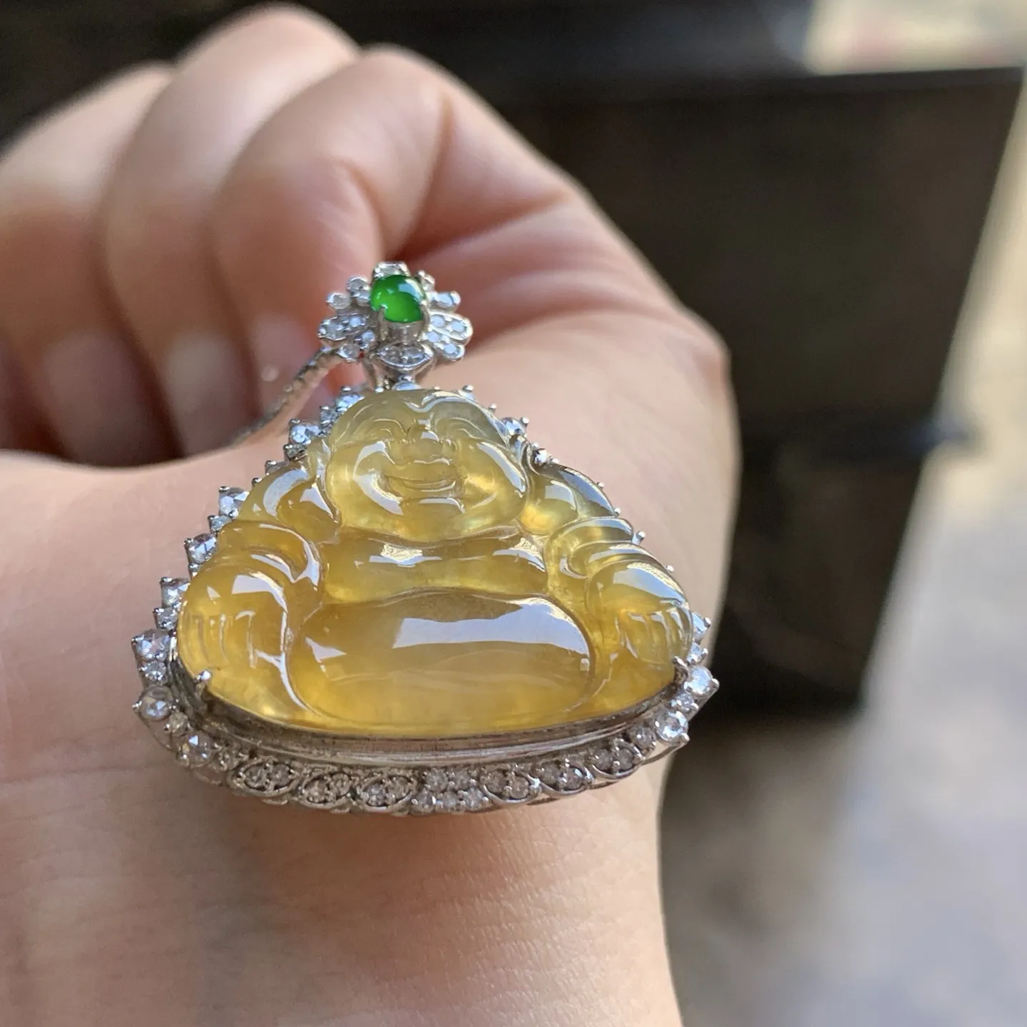 金钻镶嵌冰黄佛公^_^冰透