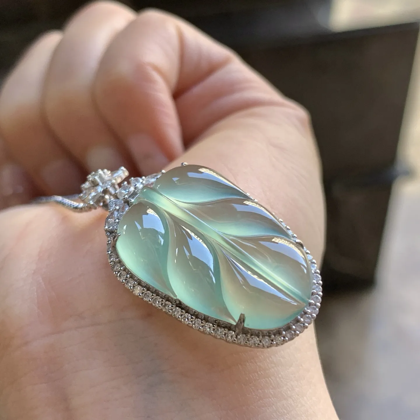 金钻镶嵌冰晴水叶子^_^冰透