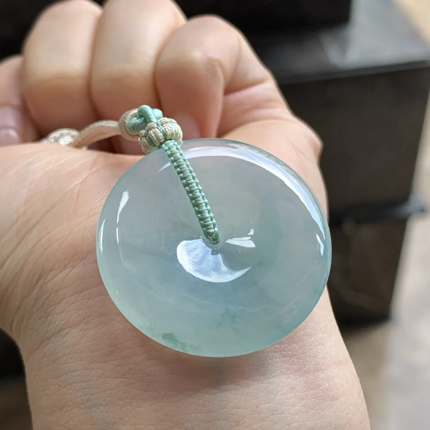 蓝花平安扣^_^玉质温润