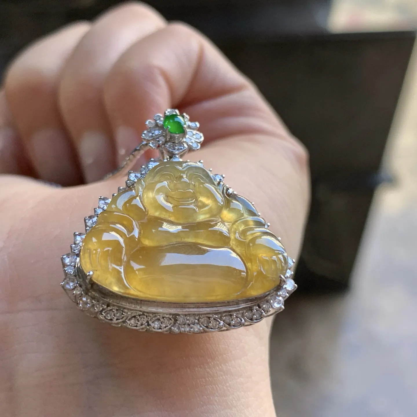 金钻镶嵌冰黄佛公^_^冰透