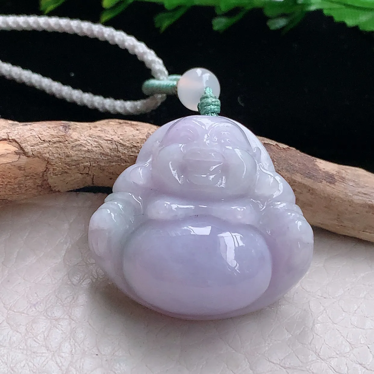 zen自然光40.5*41.2*12.6天然缅甸翡翠紫罗兰大佛公 弥勒佛玉吊坠 毛衣坠