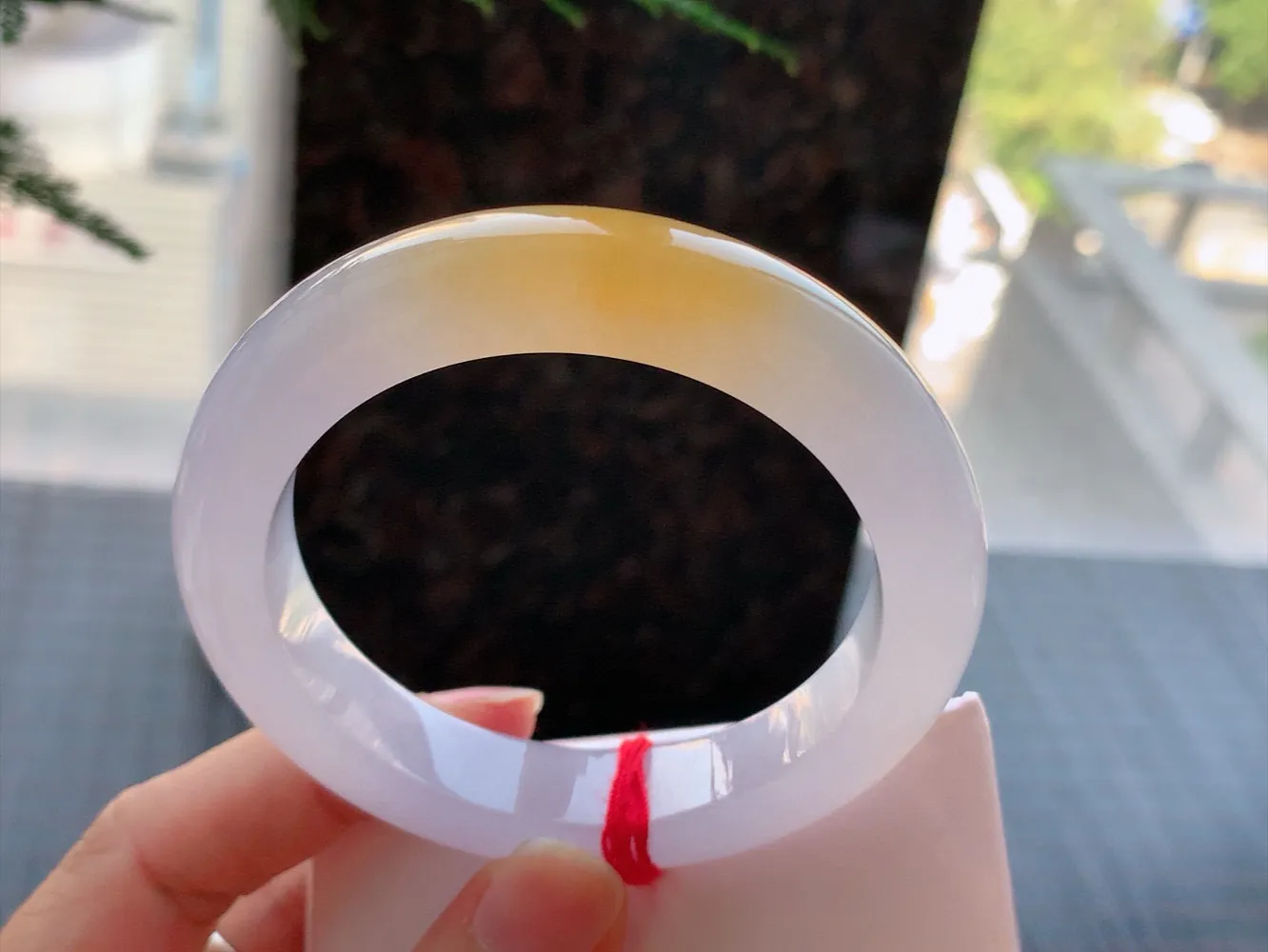 正圈高冰黄翡 无瑕 尺寸:55.5/12.1/9.5 种色俱佳️️