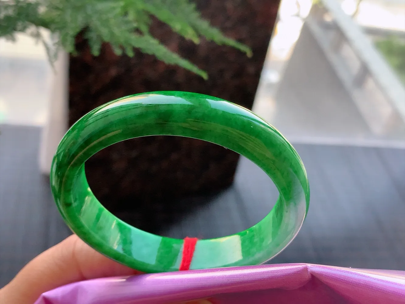 贵妃一大节辣绿 无瑕 尺寸:53.9/48.1/12.2/7.2 色辣