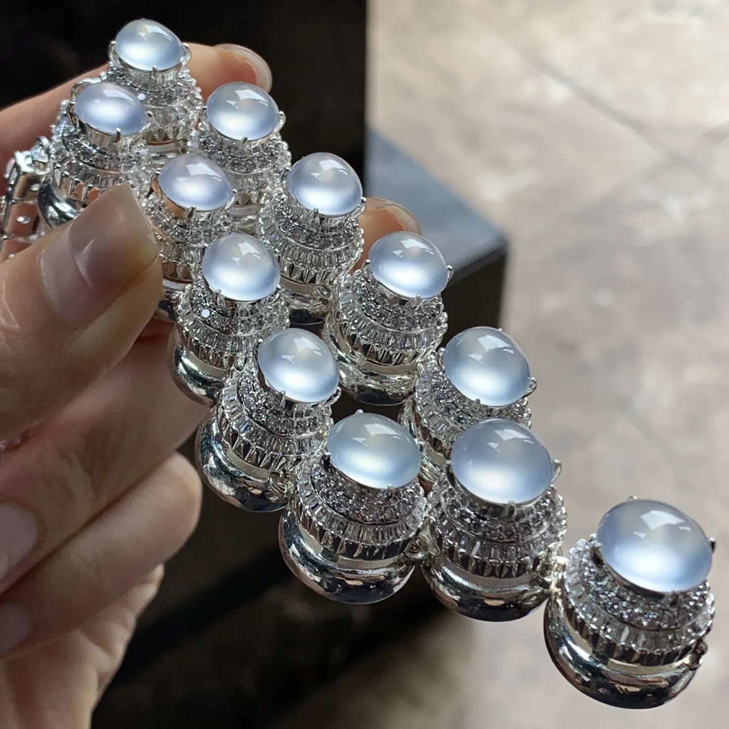 高冰蛋面套链^_^种水透亮 荧光十足 饱满