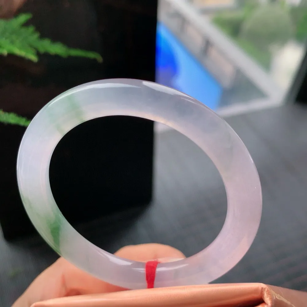 圆条高冰飘花 无瑕 尺寸:50.6/8.4/8.7 花美 种水好